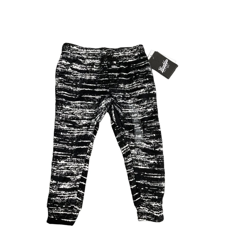 Brooklyn Pants Youth Kids 3T Black White Marble Tech Knit Toddler Joggers